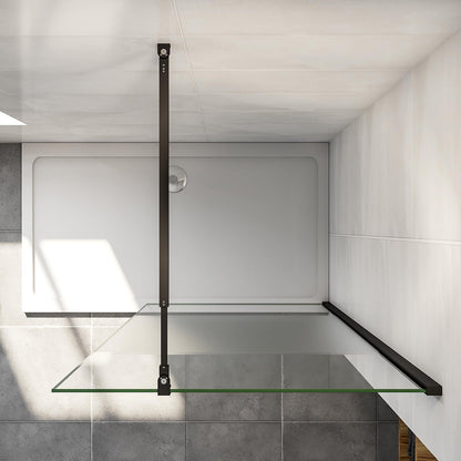 90 H.200 cm Glasdusche 10cm Walk in Duschwand mit Stabilisationsstange 73-120cm