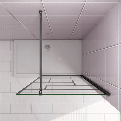 90 H.200 cm Glasdusche Walk in Duschwänd mit Stabilisationsstange 73-120cm für badezimmer