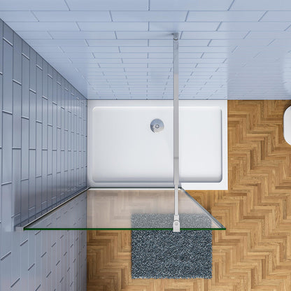 90 H.200 cm GlasDuschwänd Walk in Duschwänd mit Stabilisationsstange 73-120cm für badezimmer