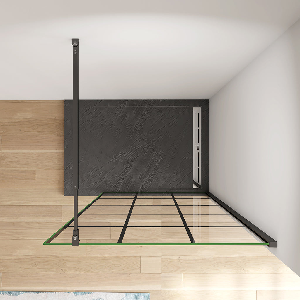 90 H.200 cm Walk in Duschwänd Gittermuster mit Stabilisationsstange 73-120cm badezimmer ideen