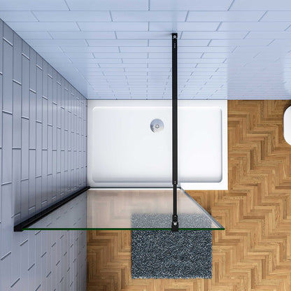 90 H.200 cm Walk in Glaswand dusche mit Stabilisationsstange 73-120cm