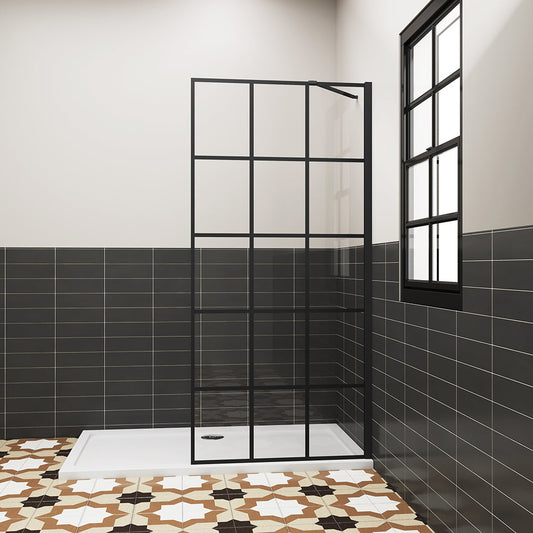 900 H.2000 mm Walk in Duschwand Gittermuster mit Stabilisationsstange 500mm für badezimmer