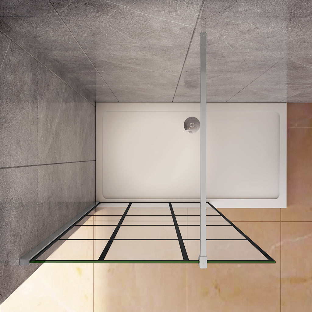 900 H.2000 mm Walk in Duschwand Gittermuster mit Stabilisationsstange 900mm dusche badezimmer ideen