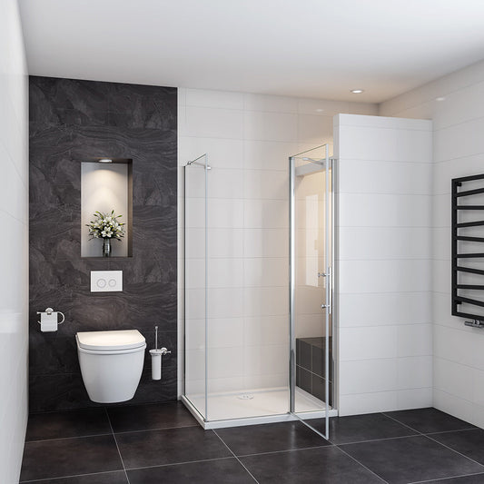 900x700 H.1950 mm dusche Drehtür mit Seitenwand für badezimmer