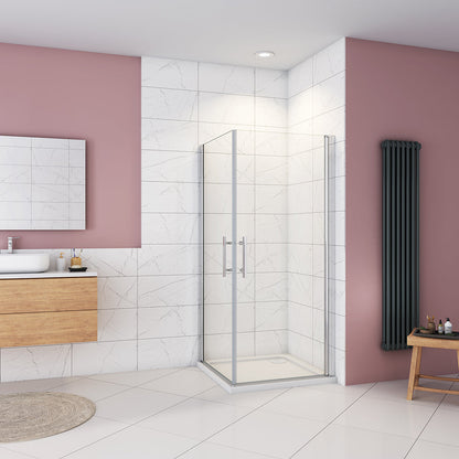 900x800 H.1850 mm Drehtür Eckeinstieg Duschtasse Ablaufgarnitur für badezimmer