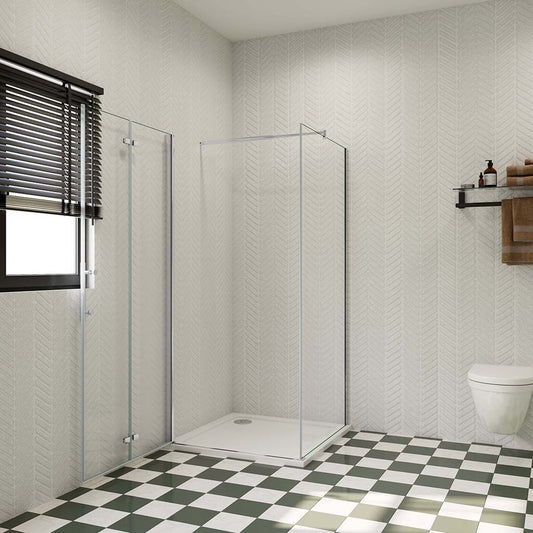 900x800 H.1850 mm Glasdusche Falttür mit Seitenwand für badezimmer
