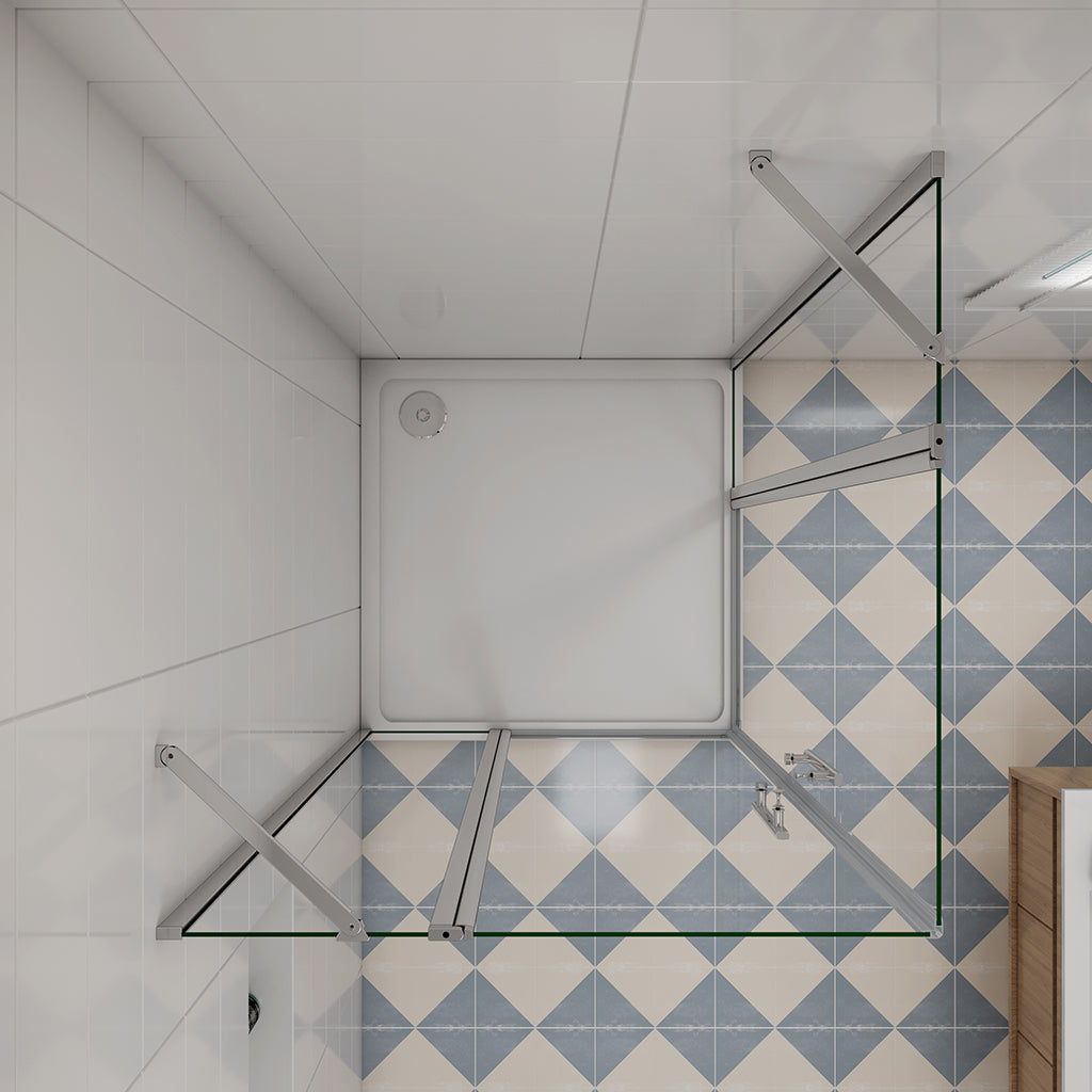 900x800 H.1950 mm Drehtür Eckeinstieg Duschtasse badezimmer ideen