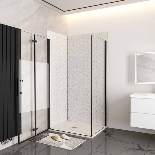 900x800 H.1950 mm Falttür Schutzfolie mit Seitenwand für badezimmer