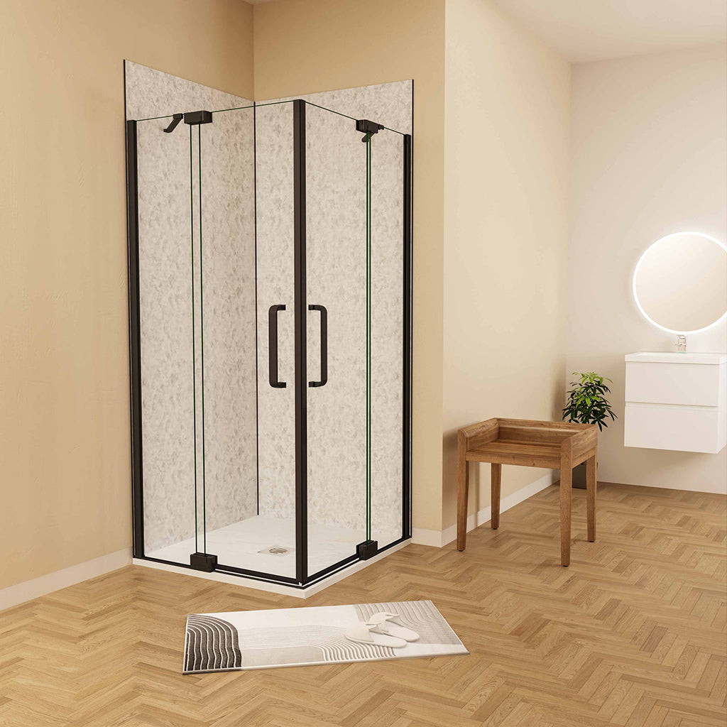 900x900 H.1950 mm Drehtür Eckeinstieg Wandverkleidung dusche