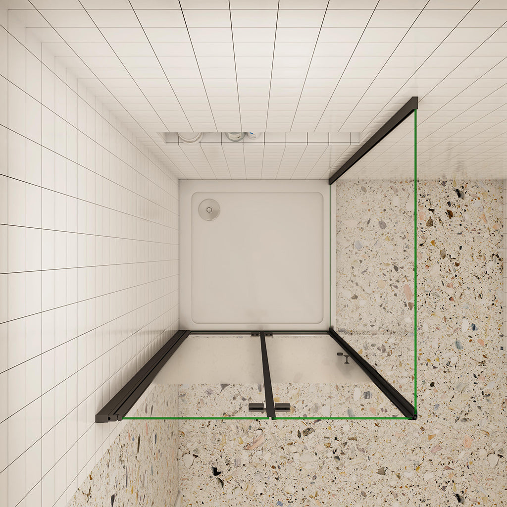 900x900 H.1950 mm Falttür Schutzfolie mit Seitenwand Duschtasse