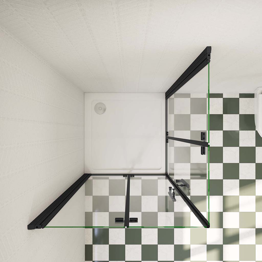 90x70 H.185 cm Falttür Eckeinstieg Duschtasse für badezimmer