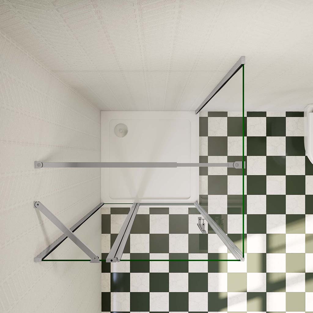 90x76 H.195 cm Drehtür duschtür mit Seitenwand badezimmer ideen