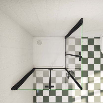 90x90 H.185 cm Falttür Eckeinstieg Duschtasse Ablaufgarnitur für badezimmer