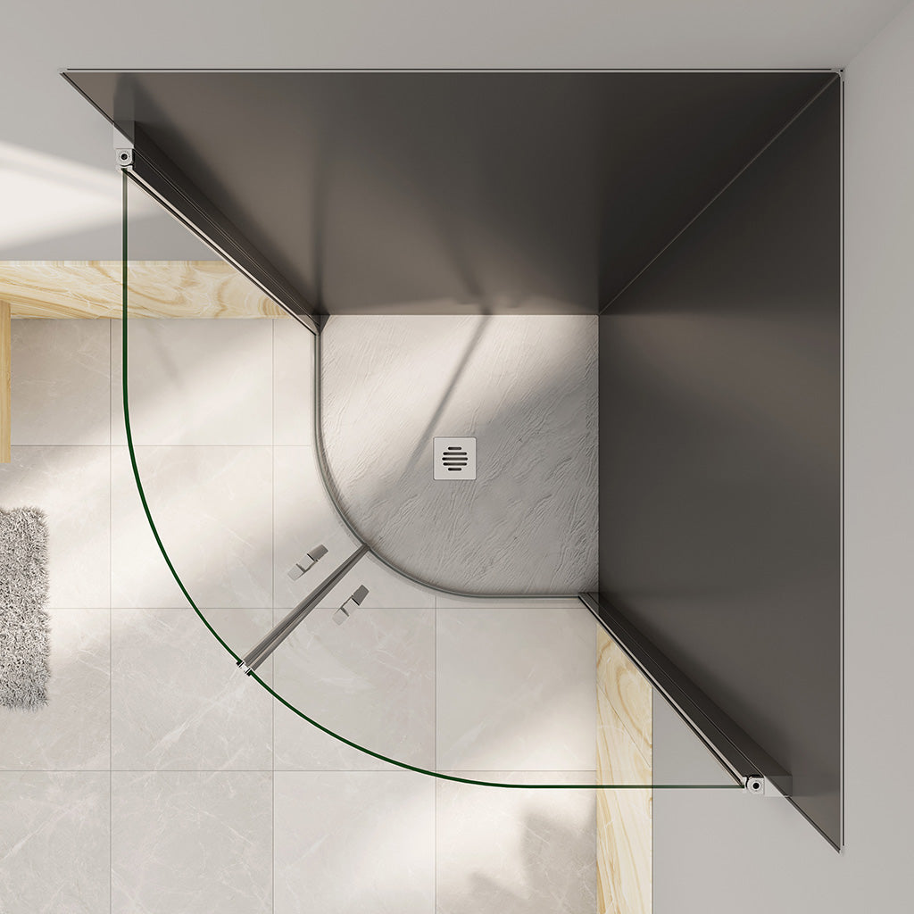 90x90 H.195 cm Drehtür Runddusche Eckeinstieg Wandverkleidung für badezimmer