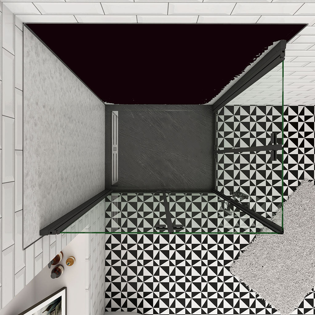 90x90 H.195 cm Falttür Eckeinstieg Wandverkleidung