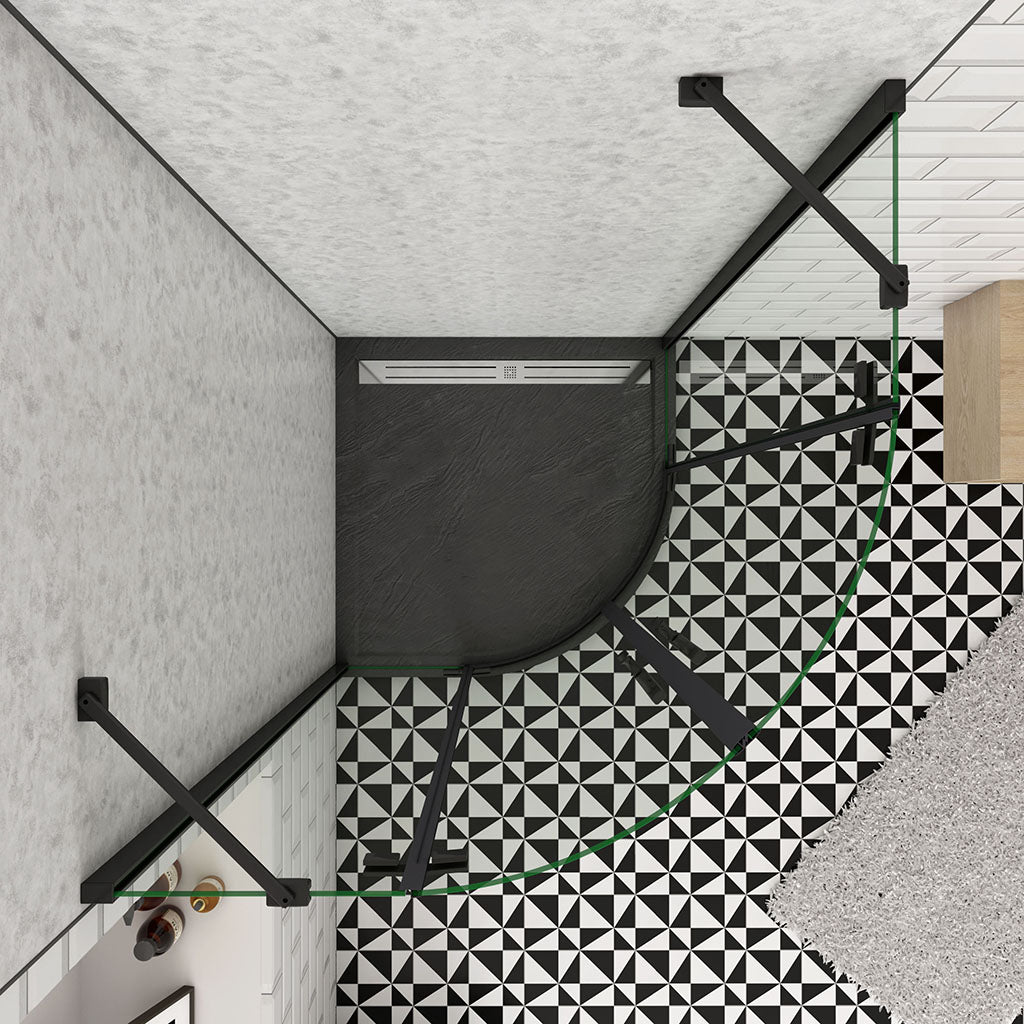 90x90 H.195 cm Falttür Runddusche Eckeinstieg für badezimmer