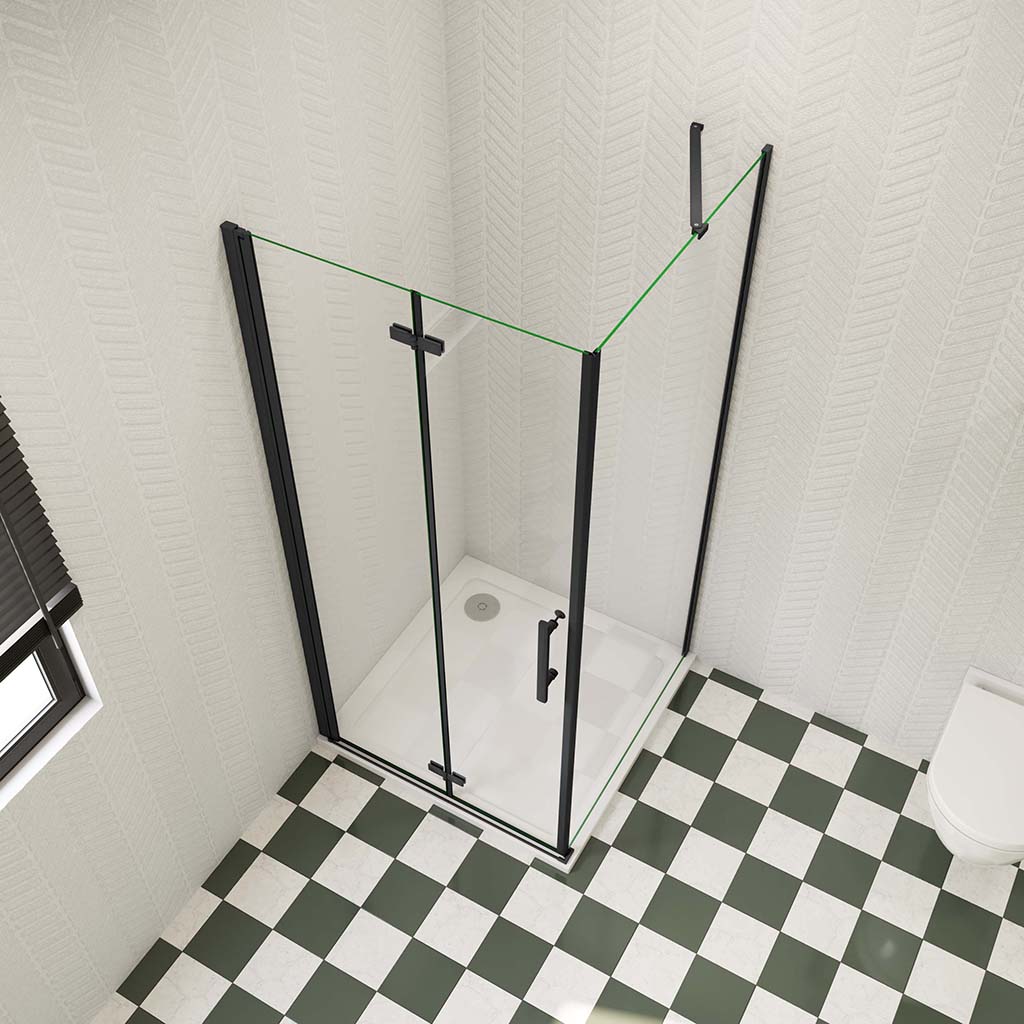 90x90 H.195 cm Falttür mit Seitenwand Duschtasse für badezimmer