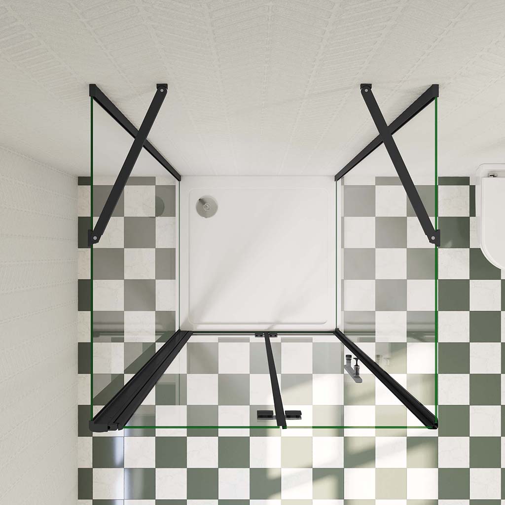 90x90 H.195 cm U Form Dusche Falttür für badezimmer