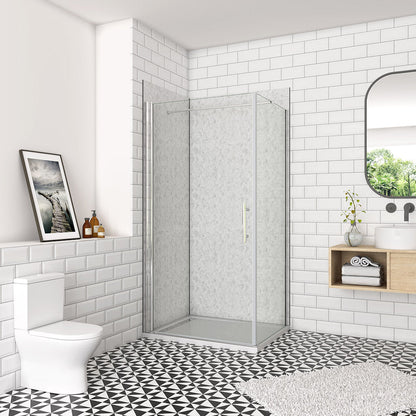 90x90 H 197 cm Drehtür mit Seitenwand dusche für badezimmer