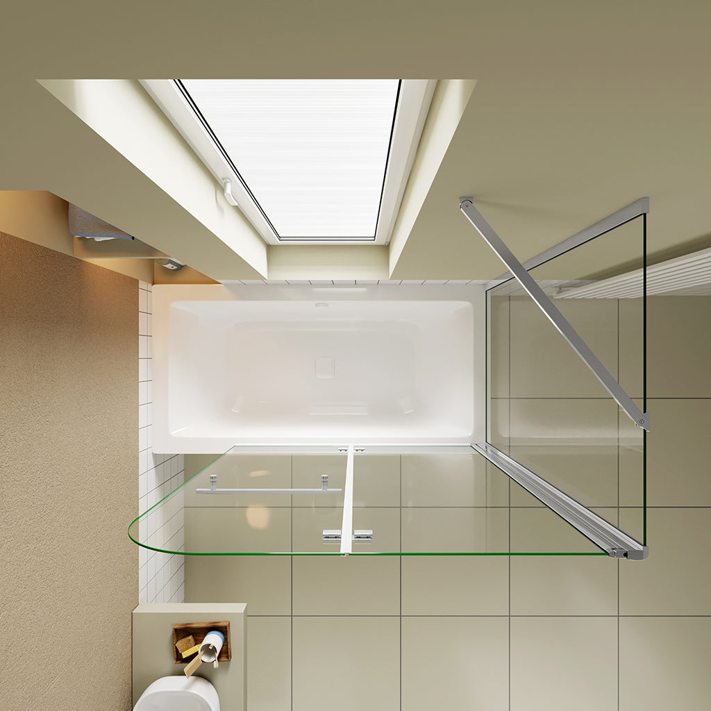 95x70 H.195 cm Duschabtrennung Badewannenaufsätz Seitenwand