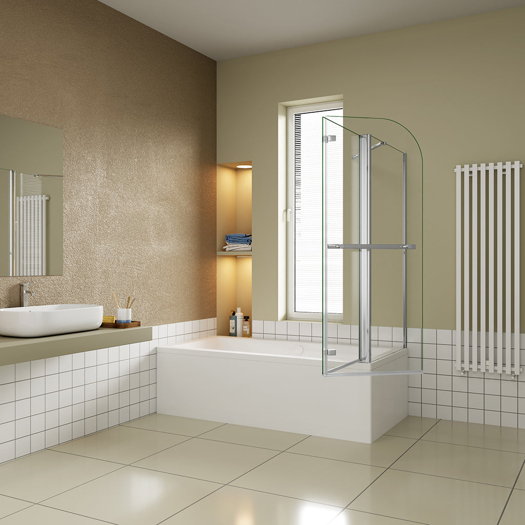 95x75 H.195 cm Duschabtrennung Badewannenaufsätz Seitenwand für badezimmer