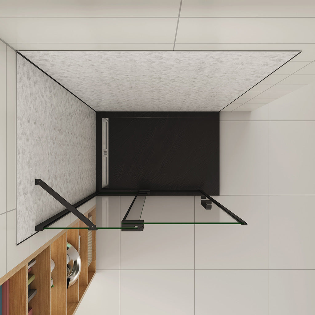 96 H.195 cm Glasduschwand Drehtür Walk in für badezimmer