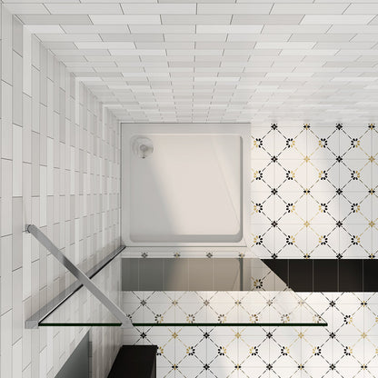 96 H.195 cm Walk in Duschwänd mit Stabilisationsstange 50cm für badezimmer