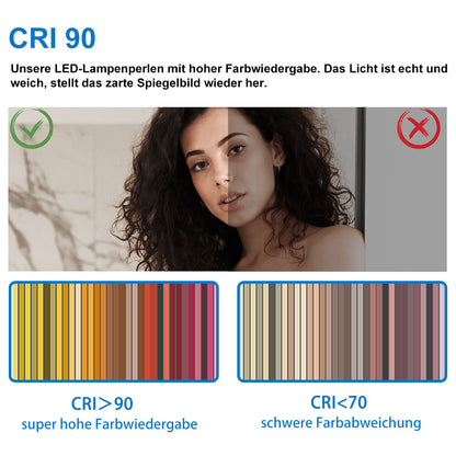 LED Badspiegel 80x60cm Halbrund Badspiegel mit Beleuchtung Anti-Beschlag Wand/Touchschalter 3 Lichfarbe Dimmbar Kalt/Neutral/Warmweiß Badezimmerspiegel Lichtspiegel IP44