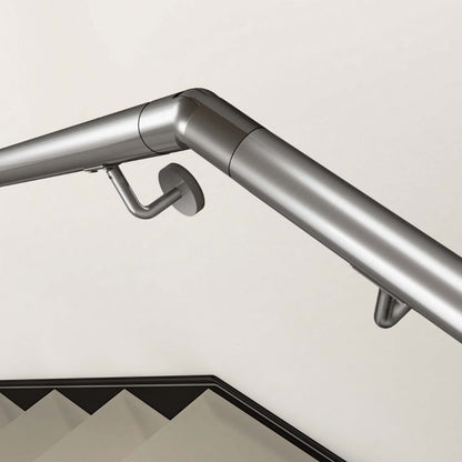 OZEAN Edelstahl Wandhandlauf Set - Silber - 80cm bis 200cm | Treppengeländer für Innen & Außen