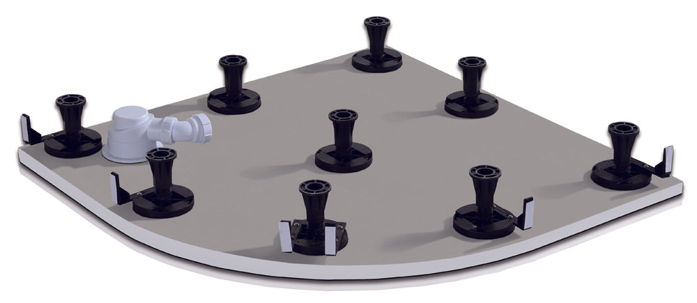 Zubehör Dusche Armatur Schürze & 9xStellfüße für rund 80x80cm  Duschtasse Duschwanne Bodenelemente