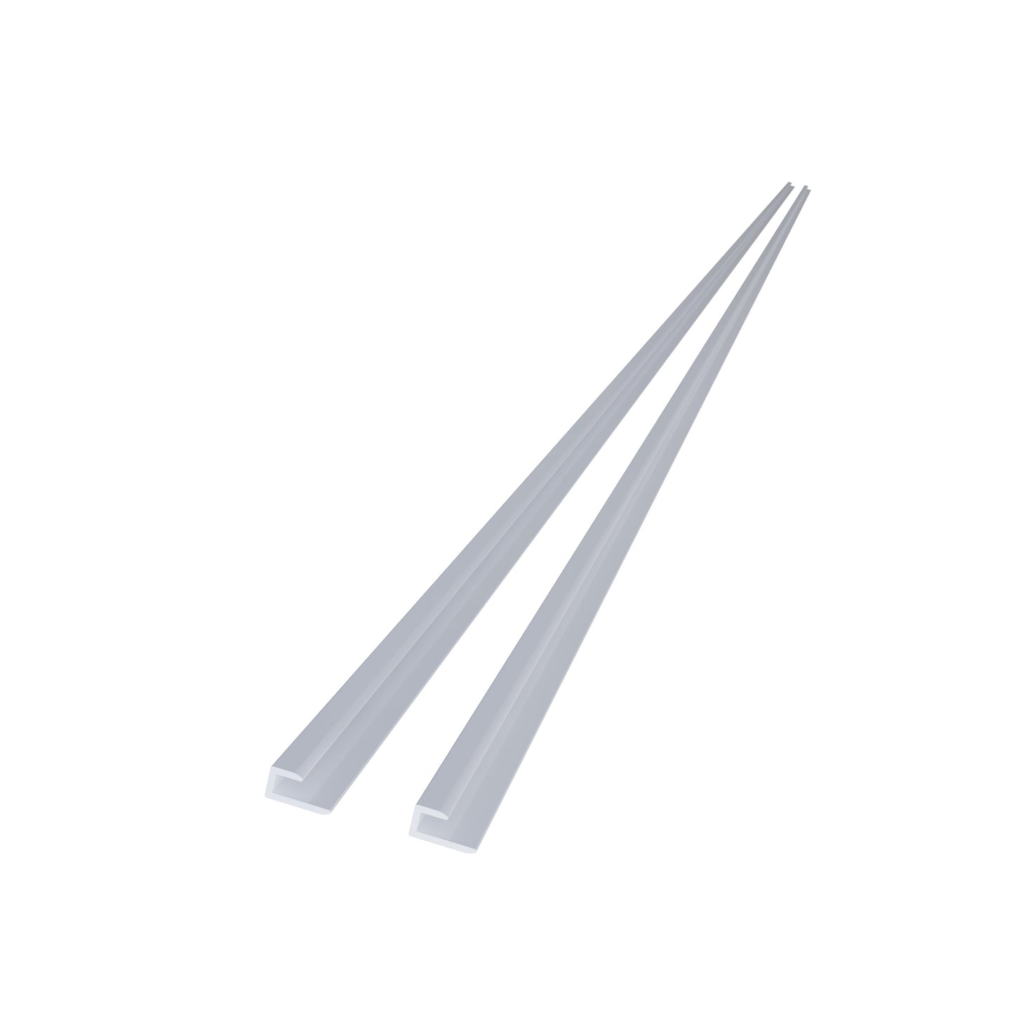 Duschrückwand Zubehör Montage Profile Endprofil eckig Mattweiß für 3mm H.210 cm Alu Verbundplatten Bad