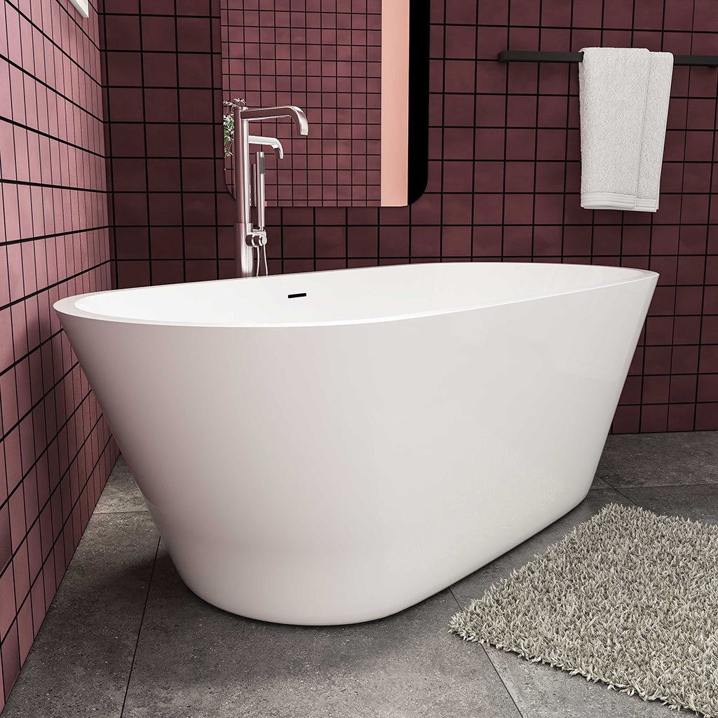 Badewanne Oval Freistehende Badewanne, weiß, Acrylbadewanne 170x80