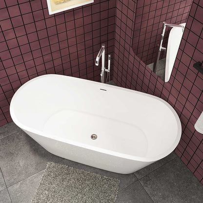 Badewanne Oval Freistehende Badewanne, weiß, Acrylbadewanne 170x80