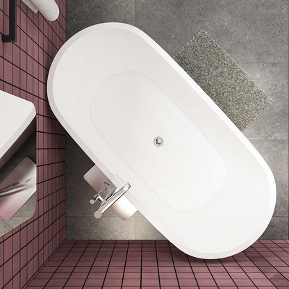 Badewanne Oval Freistehende Badewanne, weiß, Acrylbadewanne 170x80