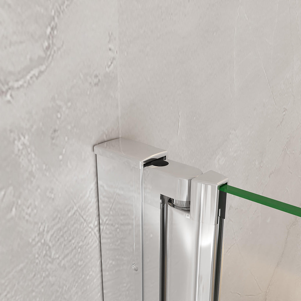Nano Glas Faltwand Drehwand Trennwand Badewannenaufsatz Duschwand Abtrennung 130 cm Chrom