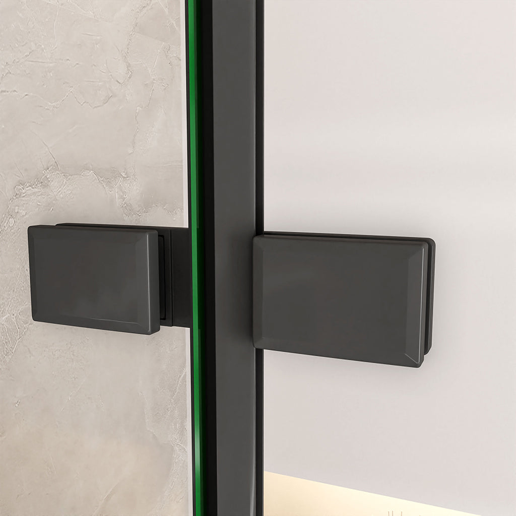 Nano Glas Faltwand Drehwand Trennwand Badewannenaufsatz Duschwand Abtrennung 130 cm Schwarz