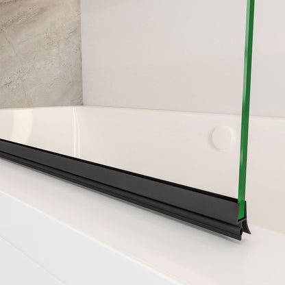 Nano Glas Faltwand Drehwand Trennwand Badewannenaufsatz Duschwand Abtrennung 130 cm Schwarz