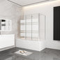 Nano Glas Faltwand Drehwand Trennwand Badewannenaufsatz mit Seitenwand Duschwand Abtrennung 140+70cm Chrom