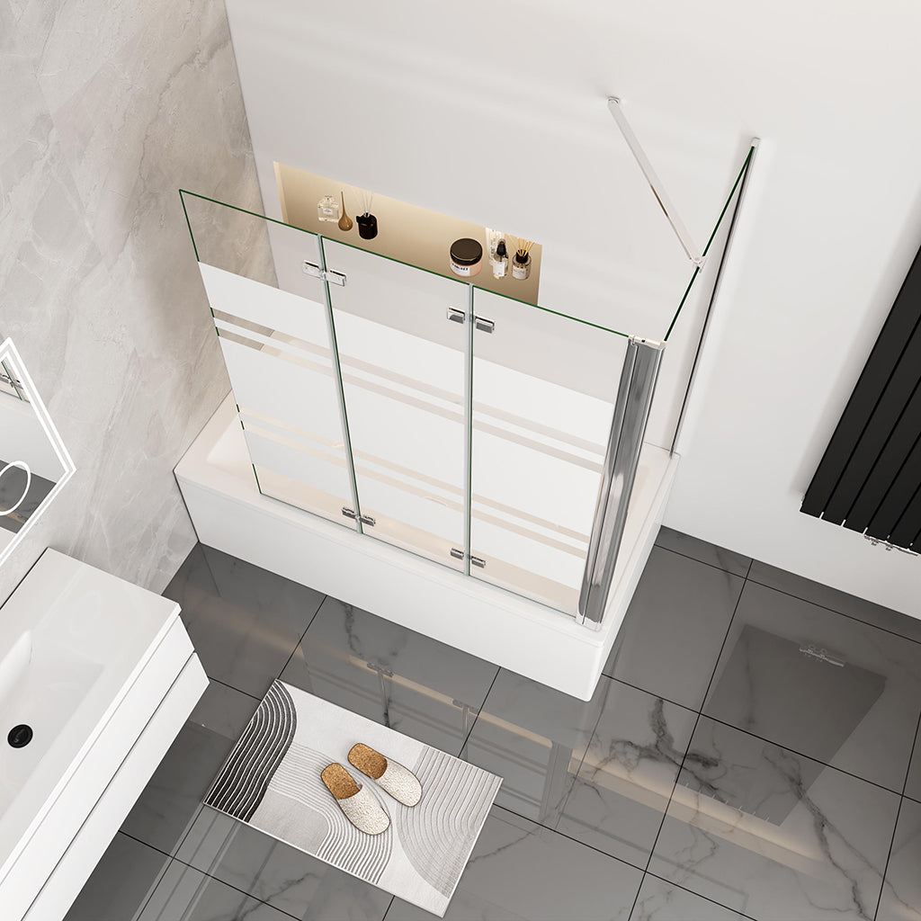 Nano Glas Faltwand Drehwand Trennwand Badewannenaufsatz mit Seitenwand Duschwand Abtrennung 140+70cm Chrom