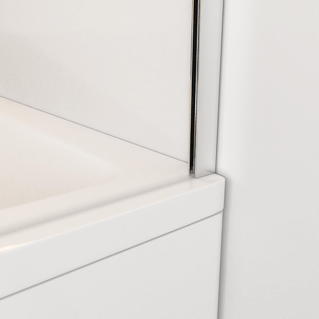 Nano Glas Faltwand Drehwand Trennwand Badewannenaufsatz mit Seitenwand Duschwand Abtrennung 140+70cm Chrom