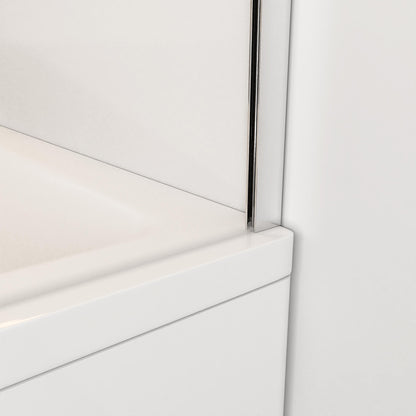 Nano Glas Faltwand Drehwand Trennwand Badewannenaufsatz mit Seitenwand Duschwand Abtrennung 140+70cm Chrom