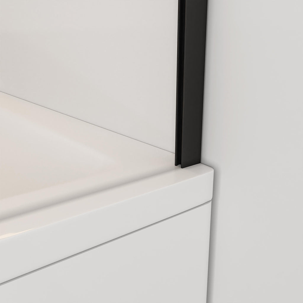 Nano Glas Faltwand Drehwand Trennwand Badewannenaufsatz mit Seitenwand Duschwand Abtrennung 130+70cm Schwarz