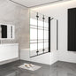 Nano Glas Faltwand Drehwand Trennwand Badewannenaufsatz mit Seitenwand Duschwand Abtrennung 130+70cm Schwarz