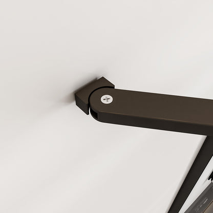 Nano Glas Faltwand Drehwand Trennwand Badewannenaufsatz mit Seitenwand Duschwand Abtrennung 130+70cm Schwarz