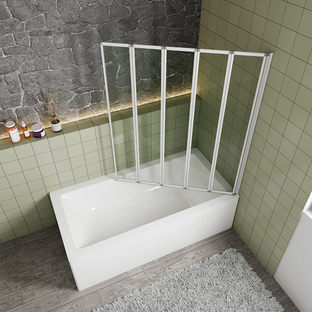 Badewannenaufsatz mattgrau 120 H140 cm für badezimmer