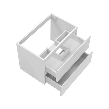 Badezimmermöbel 60cm Schwarz Mineralguss Waschtisch mit Unterschrank Badmöbel set Badezimmerschränke mit 2 Soft-Close Schubladen Hochglanz Weiß