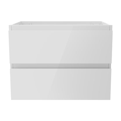 Badezimmermöbel 60cm Schwarz Mineralguss Waschtisch mit Unterschrank Badmöbel set Badezimmerschränke mit 2 Soft-Close Schubladen Hochglanz Weiß