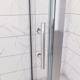 Duschkabine Duschabtrennung 185cm mit Drehtür für die Ecke – aus ESG Glas mit Hochglanz Chrom