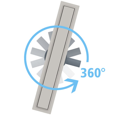 Duschrinne mit 360° drehbarem Siphon, befliesbarer Bodenablauf mit Geruchsstop und Haarsieb 80cm