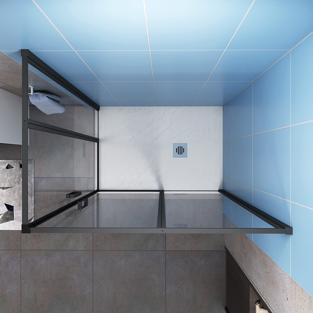 Drehtür Eckdusche 80x80xH.185cm Duschtasse Ablaufgarnitur badezimmer ideen